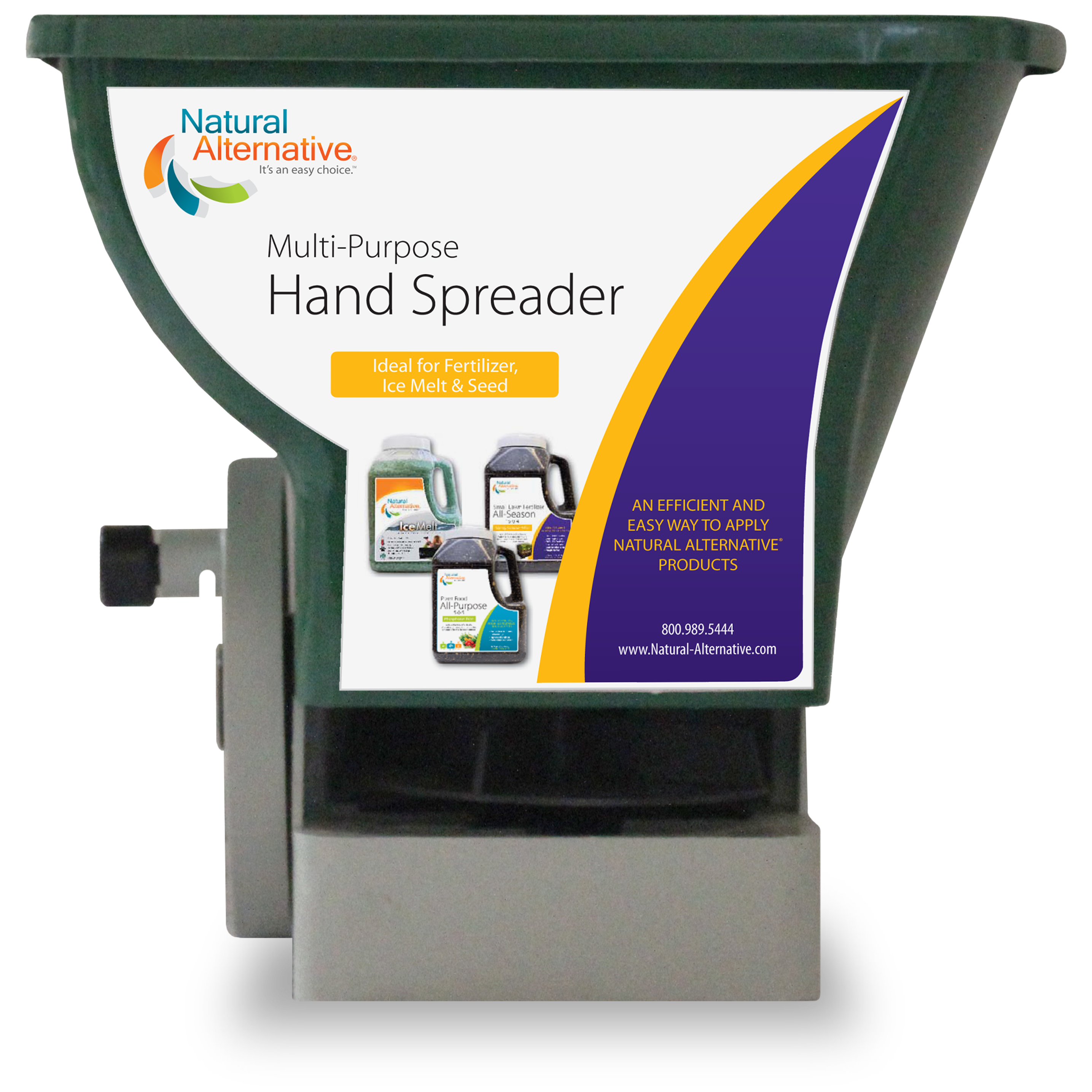 thumbnail image 2 of Handheld Broadcast Spreader – For Grass Seed, Fertilizer, Ice Melt; Large Capacity, Adjustable Flow 2 of 13
