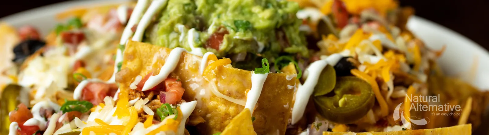 plate of delicious, healthy nachos